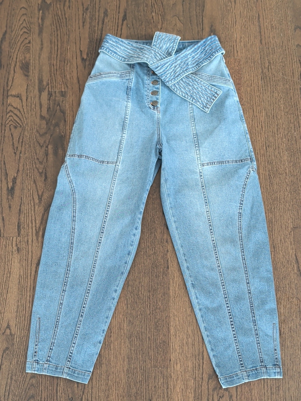 Ulla Johnson Light Blue High-Rise Tie-Waist Jeans